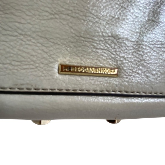 Rebecca Minkoff Mini Leather Moto 3 Zip Crossbody Stud Clutch in Putty - Picture 6 of 16